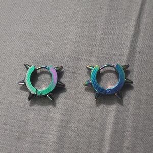 Rainbow Huggie Earrings